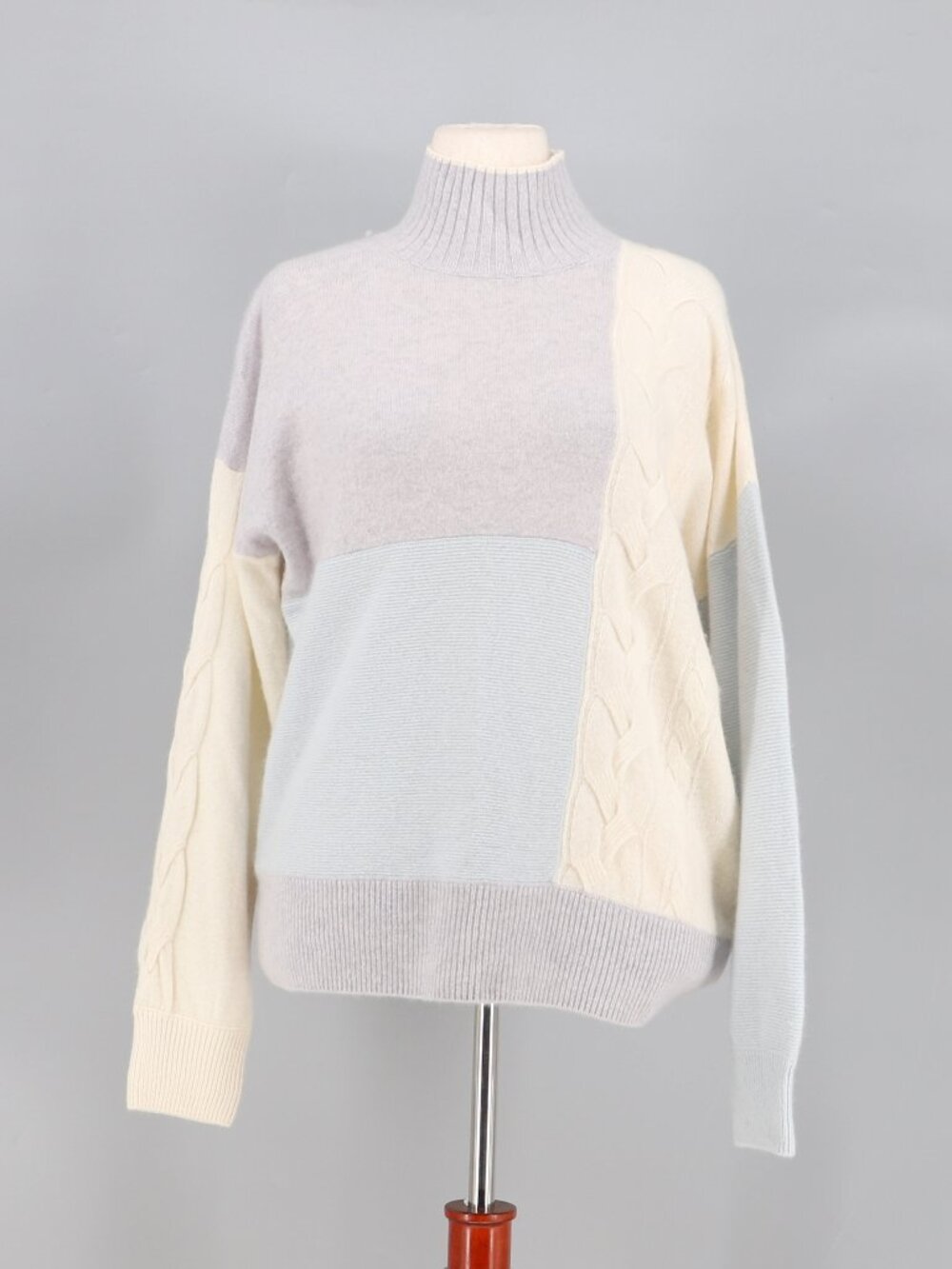 VINEYARD VINES Women's Cashmere Colorblock Mockneck Sweater Size L